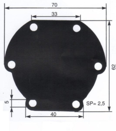 Impeller pump cover F7 Johnson 01-46648-1, Jabsco 23825-0000