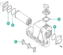 Yanmar 3JH heat exchanger gasket set
