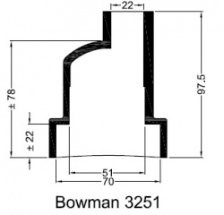 Bowman 3251 end cap sleeve ø70mm ø51mm ø22mm straight