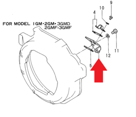 Yanmar 128170-86300 cable holder reversing gear