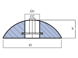 Roerblad anode aluminium bol 0,2 kg