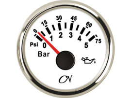 CN Oil pressure gauge wil / chrome 0-5 bar