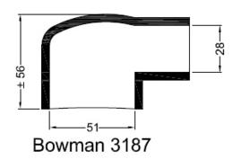 Bowman 3187 eindkap manchet ø51mm ø28mm haaks