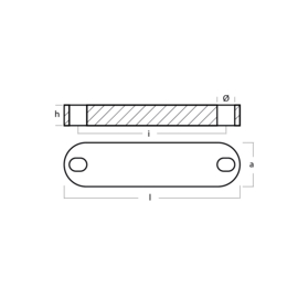Quick Small plate anode zinc for BTQR bow thruster TQR6015