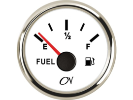 CN Fuel gauge white / chrome