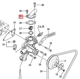 Yanmar thermostaat deksel Yanmar 129470-49540