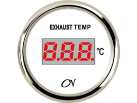 CN Digitale uitlaattemperatuurmenter wit / chroom (pydrometer)