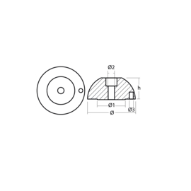 J-prop screw anode zinc Ø60
