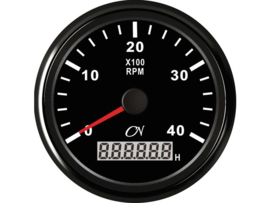 CN Tachometer mit Betriebsstundenzähler 0-4000 U/min schwarz