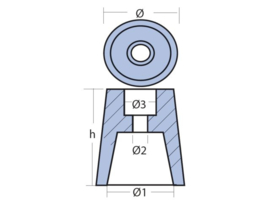 Dopmoer anode zink 30mm schroefas