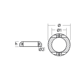 Max Prop saildrive anode zinc int. Ø63.5
