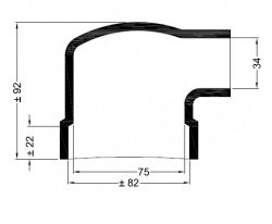 Universal end cap socket bend ø82 ø75mm ø82mm ø34mm