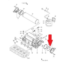 Yanmar 4JH4 TE und 4JH4 HTE Wärmetauscherdichtung 129693-44420