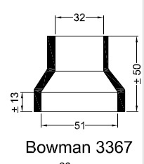 Bowman 3367 eindkap manchet  ø51mm ø32mm recht