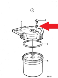 Sealing ring for fuel filter housing breather screw with screw-on filter