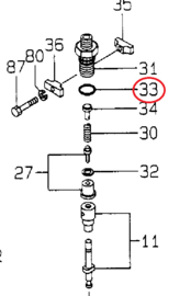 Yanmar O-ring seal fuel pump discharge valve