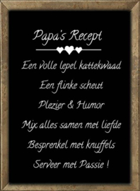 47 Nostalgische tekstbordje papa recept