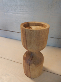 Houten kaarsen standaard 18x7cm