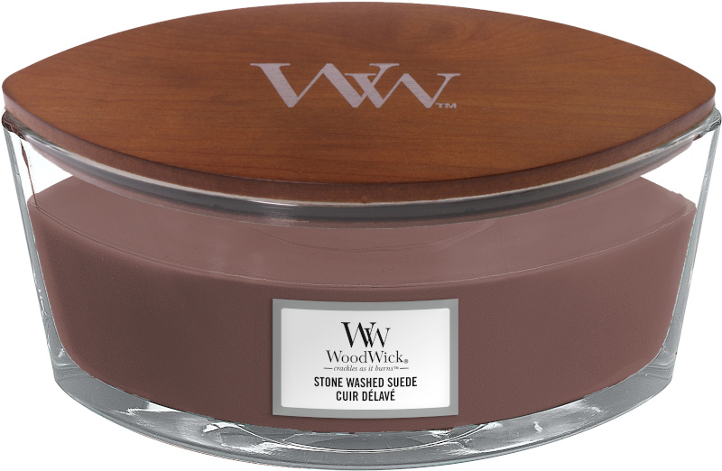 Woodwick Stone Washed Suede Ellipse Candle