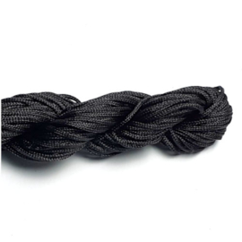 Macramé satijnkoord 1 mm  zwart