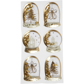 Shaker stickers - kerst goud