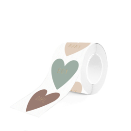 Stickers - Multi Baby heart text (9 stuks) 3 van elk design 55x48 mm