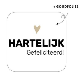 Stickers - Hartelijk Gefeliciteerd (10 stuks) 40mm