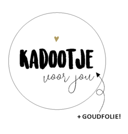 Stickers - Kadootje voor jou! (goud folie) (10 stuks) 40mm