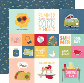 Simple Stories - Summer Lovin' 2x2/4x4 Elements Double Sided 12x12"