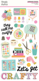 Simple Stories - Let's Get Crafty chipboard stickers
