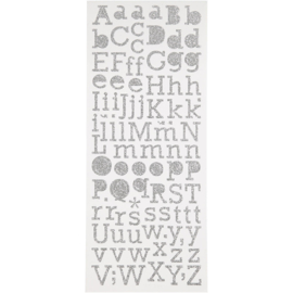 Alfabet stickers - zilver