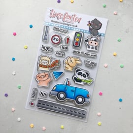Time For Tea - Car Critters clear stamps