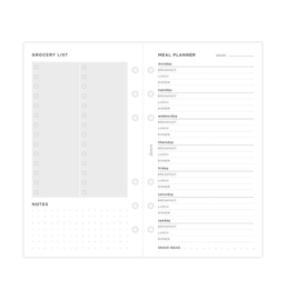 A5 Meal Planner Inserts