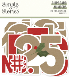 Simple Stories - The Holiday Life chipboard numbers