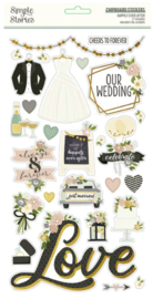 Simple Stories - Happily Ever After chipboard stickers