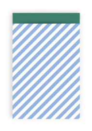 Cadeauzakjes - Diagonaal Stripe Sea Blue/Crocodile Green 12x19 cm ( 5 stuks)