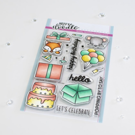 Heffy Doodle - Popping By clear stamps