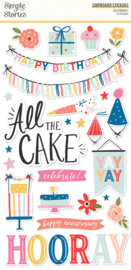 Simple Stories - Celebrate! chipboard stickers