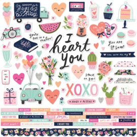 Simple Stories - Happy Hearts stickervel 12"