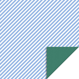 Inpakpapier - Diagonal Stripe Sea Blue/Crocodile Green (70 cm x 3 m)