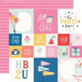Simple Stories - Celebrate! 2x2/4x4 Elements Double Sided 12x12"