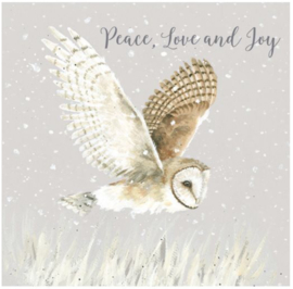 Luxe doos kerstkaarten  Peace, Love and Joy..