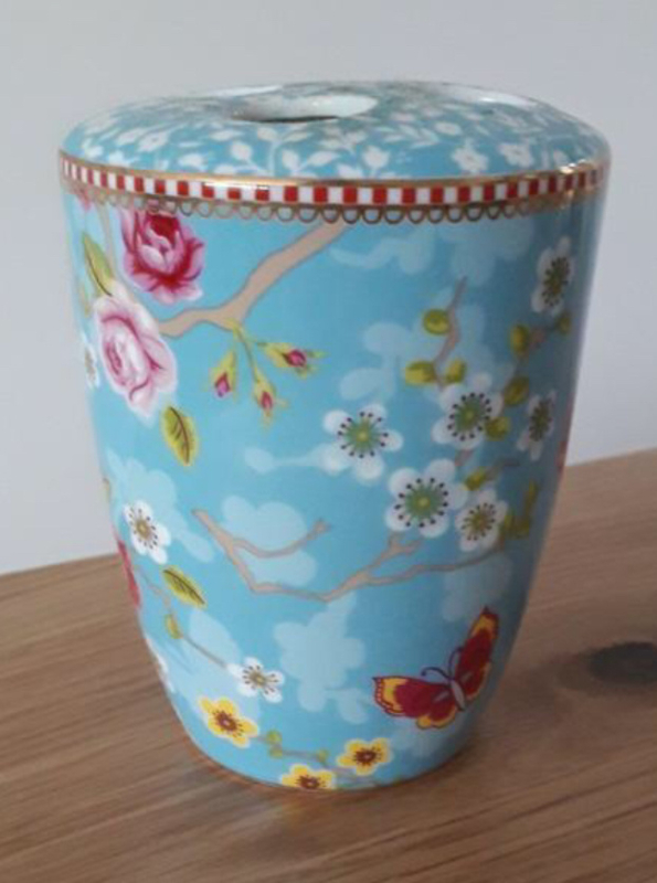 Tandenborstel beker chinese rose blue | PiP laatste items | DE 3de KAMER,  brocante & cadeaus