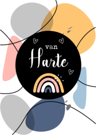 Kaart - van Harte (rainbow multi color)