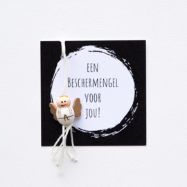 Cadeaukaartje | zwart wit engel | Sidedish