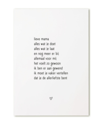 Kaart | Gedicht mama |  Zoedt