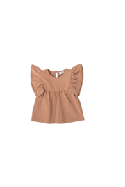 T-shirt | Ruffle dit | Tawny Brown | Pexi Lexi