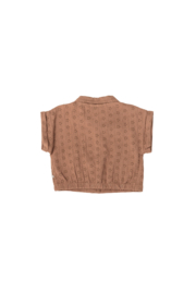 Crop Blouse | Broderie  | Tawny Brown | Pexi Lexi