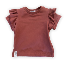 T-shirt | Ruffle | Marsala | MissDraad