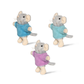 Knuffel Muizen De Drieling (8cm) - Het Muizenhuis